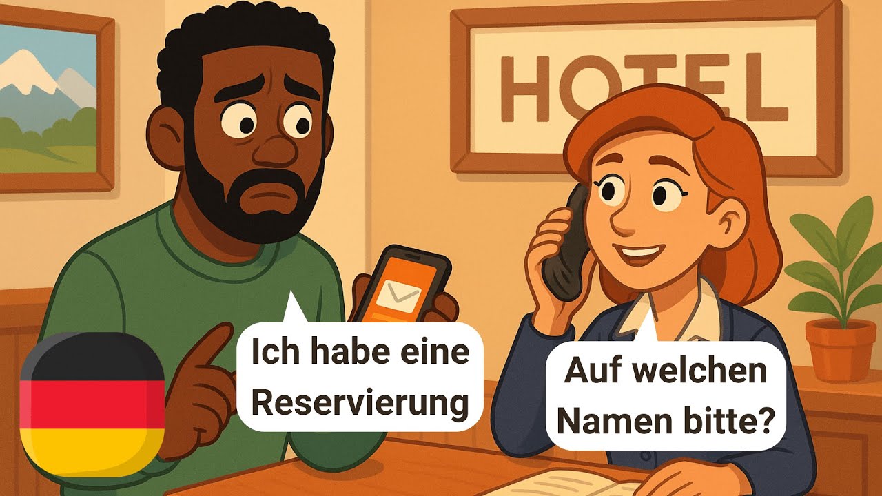 Изучайте немецкий язык с помощью диалогов |  А1-А2 |  10 диалогов в отеле