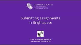 Submitting assignments in Brightspace