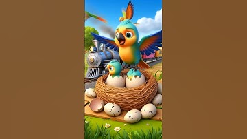The story of a parrot making a nest on the train and laying lots of eggs 😭 #ai #pigeon #shorts