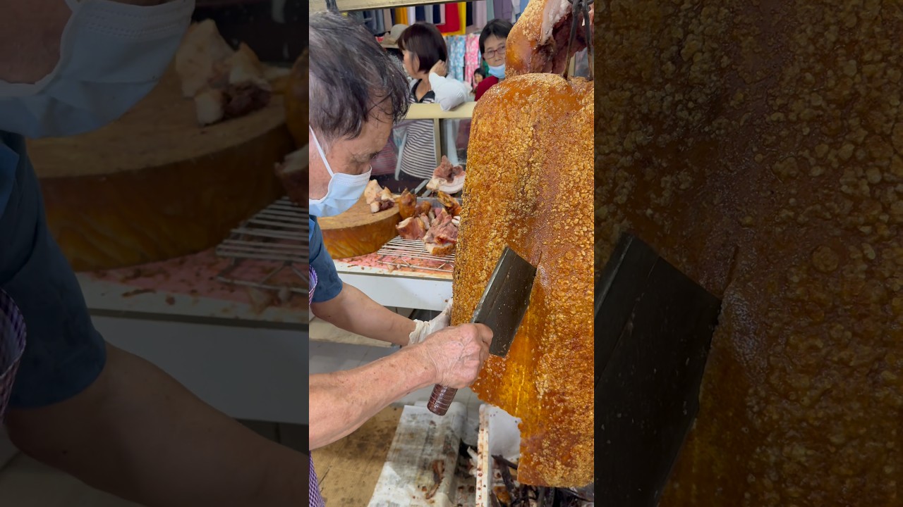 😱 Street Chef’s Fastest Crispy Pork Cutting Skills 🔪⚡ #food #usa #shorts