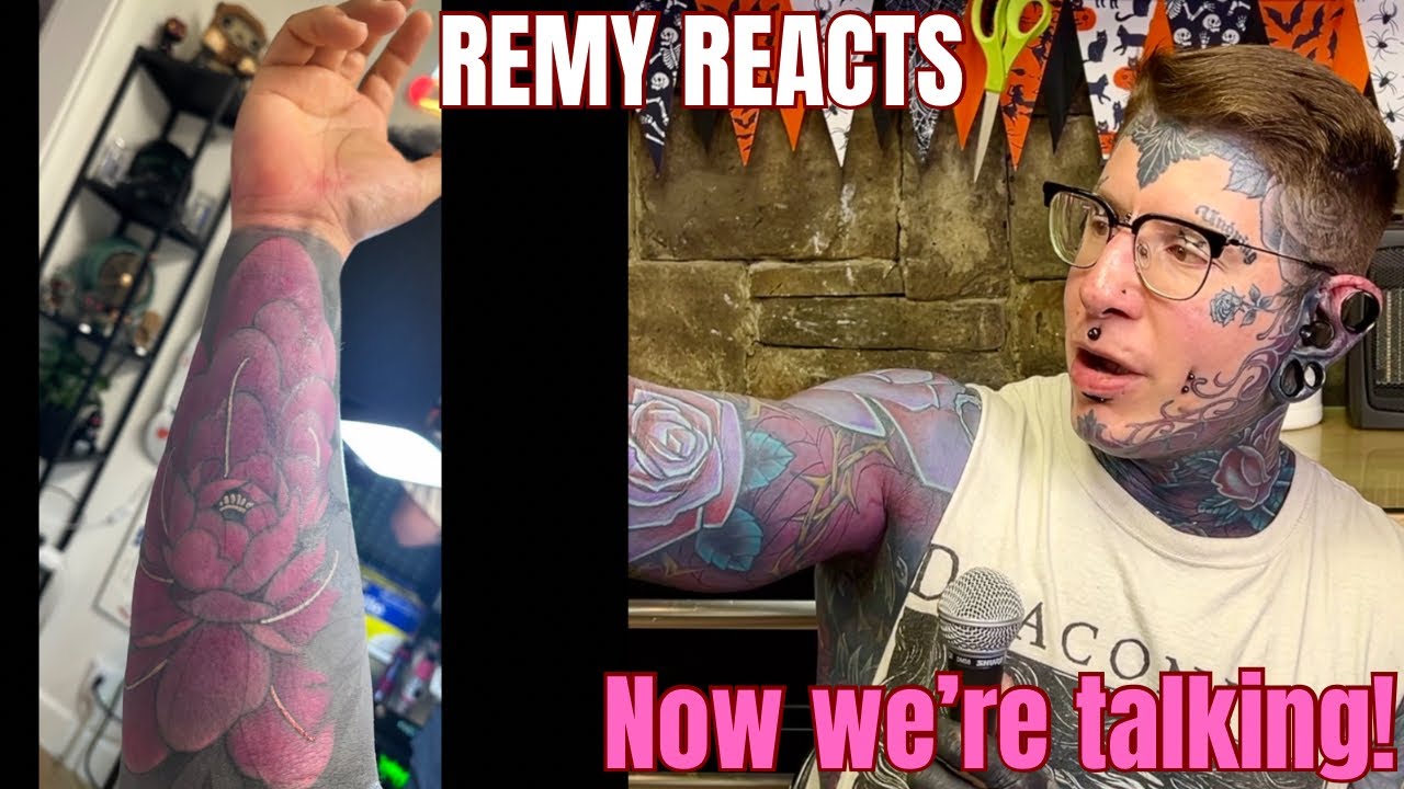 Remy Reacts to Color on Black Floral sleeve  
