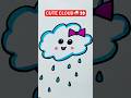 Cute Cloud Drawing ❤️🥰🍭🌨️🎀🌿💝 EASY | How To Draw Cloud with Rain Drops #shorts #shortsfeed