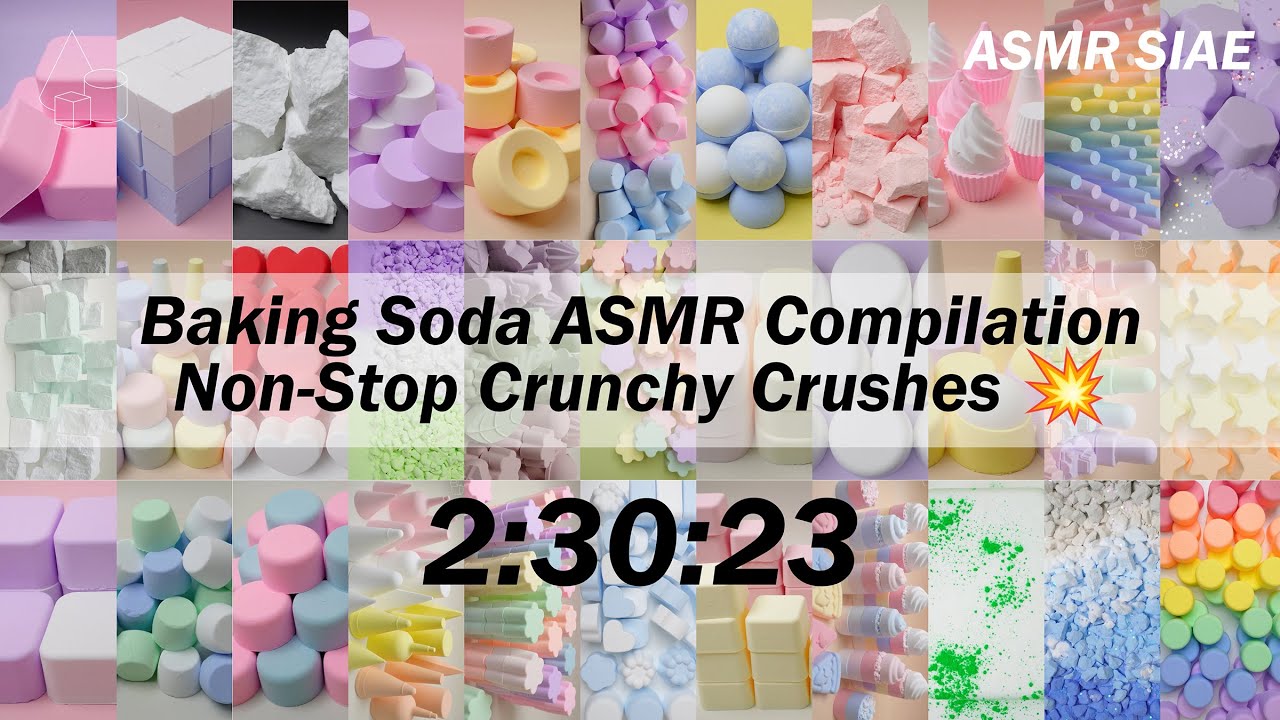ASMR | Baking Soda Non-Stop Crunchy Crushes Compilation (33 Videos, 