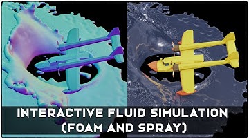 Interactive Fluid Simulation with Foam and Spray Particles | Blender 3.4