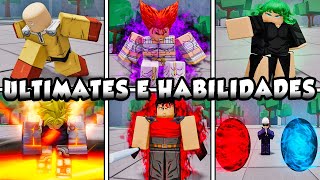 TODAS AS HABILIDADES + FINALIZAÇÕES E ULTIMATES NOVAS E ANTIGAS DO SAITAMA BATTLEGROUNDS (ROBLOX)