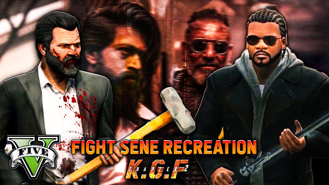 ROCKY BHAI VS ADHEERA || KGF 2 X GTA 5 FIGHT SCENE RECREATION || Sanjay ...