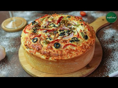 Deep Dish Pizza Recipe by Sooperchef (Chicken Fajita Pizza ) | SooperChef