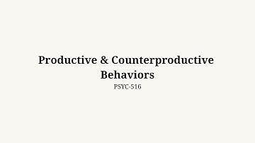 Productive and Counterproductive Behaviors in the Workplace ￼