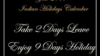 2017 Indian Holidays Calendar -Take 2 Days Leave Enjoy 9 Days Holiday screenshot 5