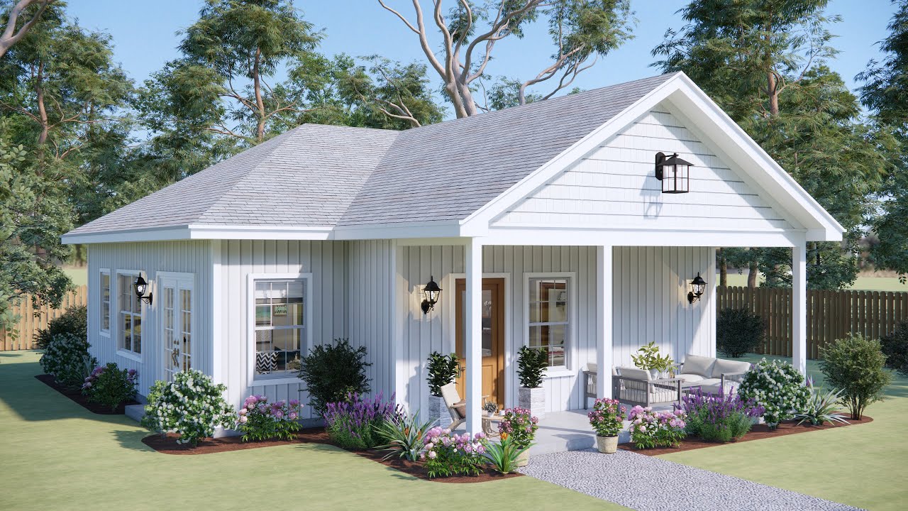 39x30ft (12x9m) BEAUTIFUL Modern Farmhouse-2 Bedrooms | Surprise With Smart Layout.