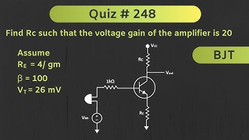 BJT Common Emitter Amplifier Solved Example | Quiz # 248