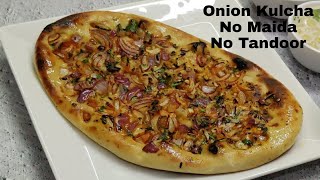 Wheat Flour Onion Kulcha | No Tandoor No Oven No Yeast | Tandoori Kulcha On Tawa | The Veggie Rasoi