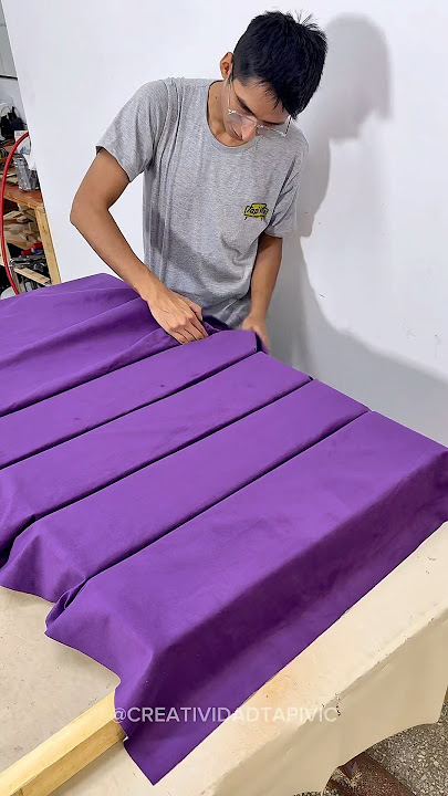 Respaldo de cama tipo canelón #tapiceria #diy #costuraamano #tapicero #shorts