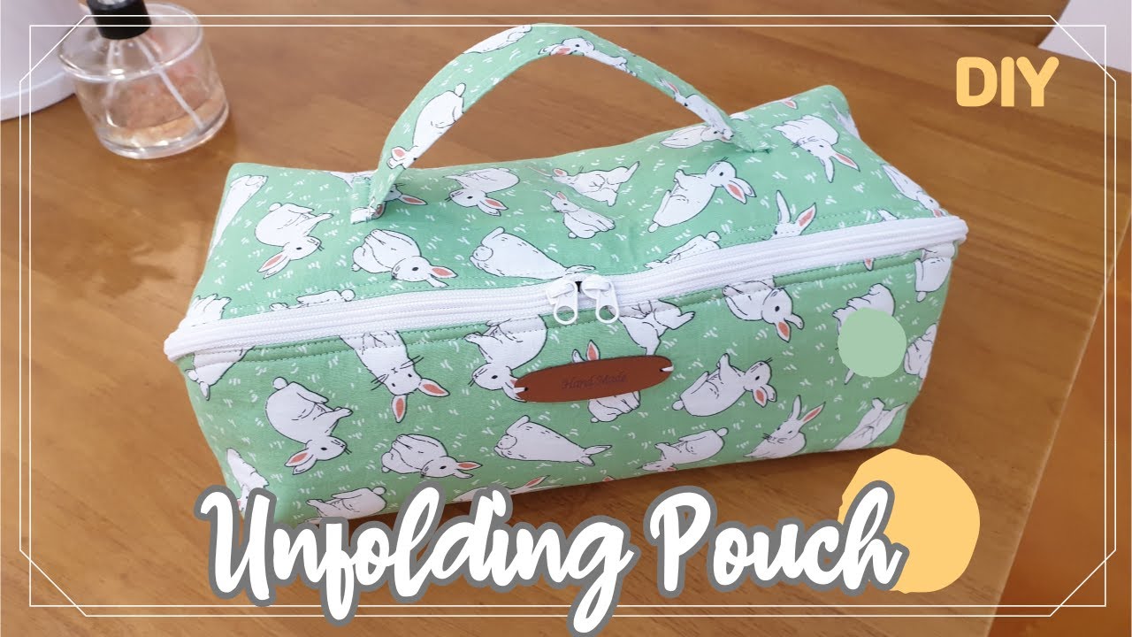 DIY 지퍼 파우치 만들기 | how to make a pouch | 에어랩수납파우치 | Zipper pouch tutorial | 넓어지는파우치 | 다이슨에어랩파우치 |입큰파우치