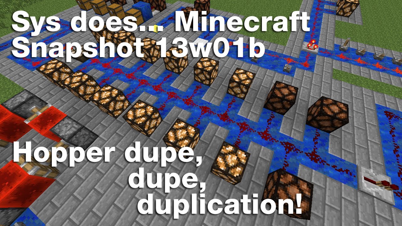 Minecraft Snapshot 13w01b Hopper duplication bug YouTube