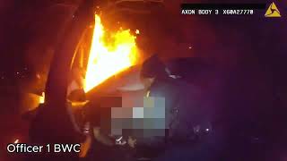 WATCH: Video shows Virginia Beach officers saving driver from fiery car crash