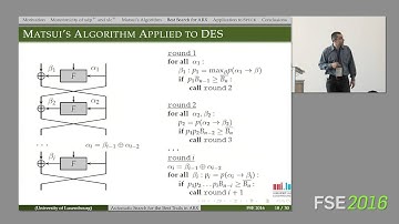 Vesselin Velichkov | Automatic Search for the Best Trails in ARX. Application to Block Cipher Speck