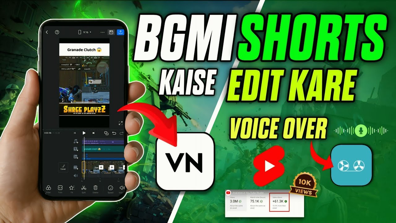 How to Edit Viral PUBG / BGMI Shorts in 5 Minutes | How to Record and Edit Voiceover | Editing Tips