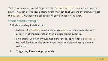 Resolving the Collection::delete Method Error in Laravel Eloquent