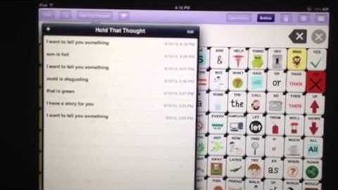 Hold That Thought Feature in the Speak for Yourself app