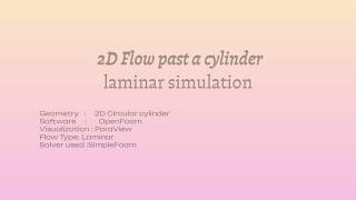 Flow past  a circular cylinder | OpenFoam + ParaView CFD Simulation