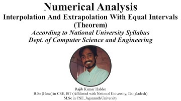 Numerical Analysis || Topic: Interpolation And Extrapolation With Equal Intervals (Theorem)