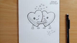 Celebrity How to Draw Two Hugging Hearts | Easy Valentine’s Day Drawing Profile