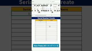 Create Serial Number In Seconds In Excel #exceltips #exceltricks #exceltutorial #msexceltips #excel