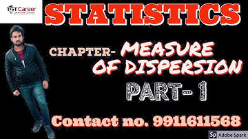 #1 MEASURE OF DISPERSION | Statistics- Part-1| {Hindi} | CA/ CS/ CMA/ Class 11/ Bcom |