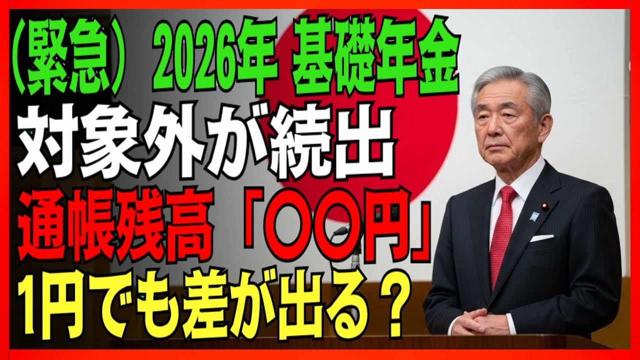【緊急注意】2026年　通帳残高が原因で損をする人が続出？わずかな違いで生活負担が大きく変わる可能性　65歳以上必ず確認