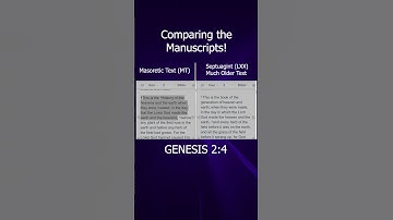 Genesis 2:4 - Comparing Manuscripts (LXX vs. MT)
