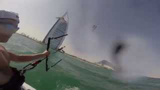 Kitesurfing around Burj Al Arab in Dubai.