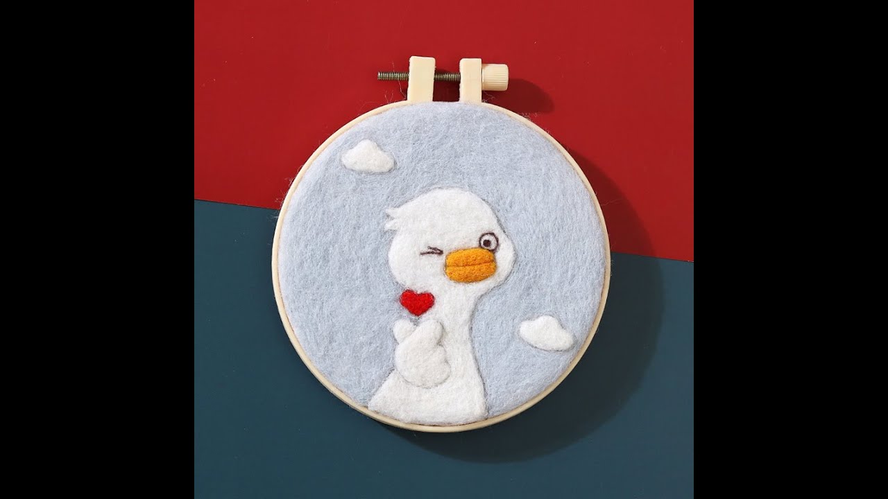 A0399 Love duck wool needle felt