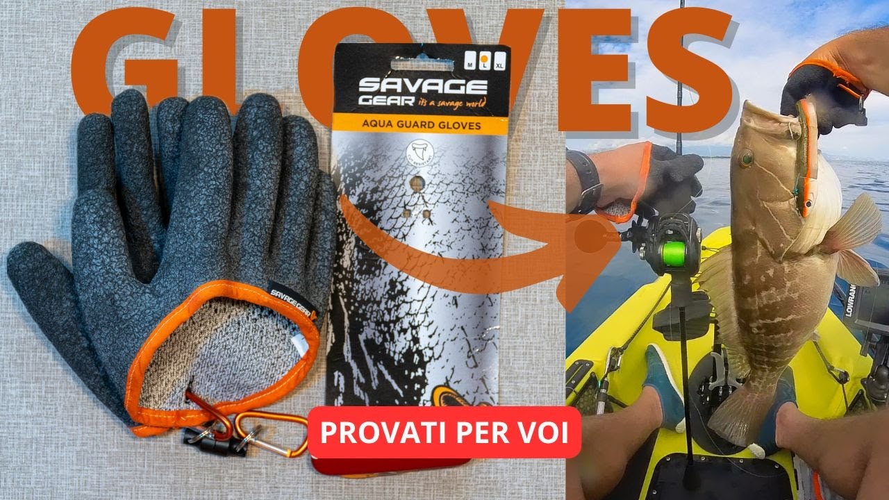 NUOVI GUANTI Savage Gear Aqua Guard Gloves - PROTETTIVO ANTISCIVOLO PER LA PESCA