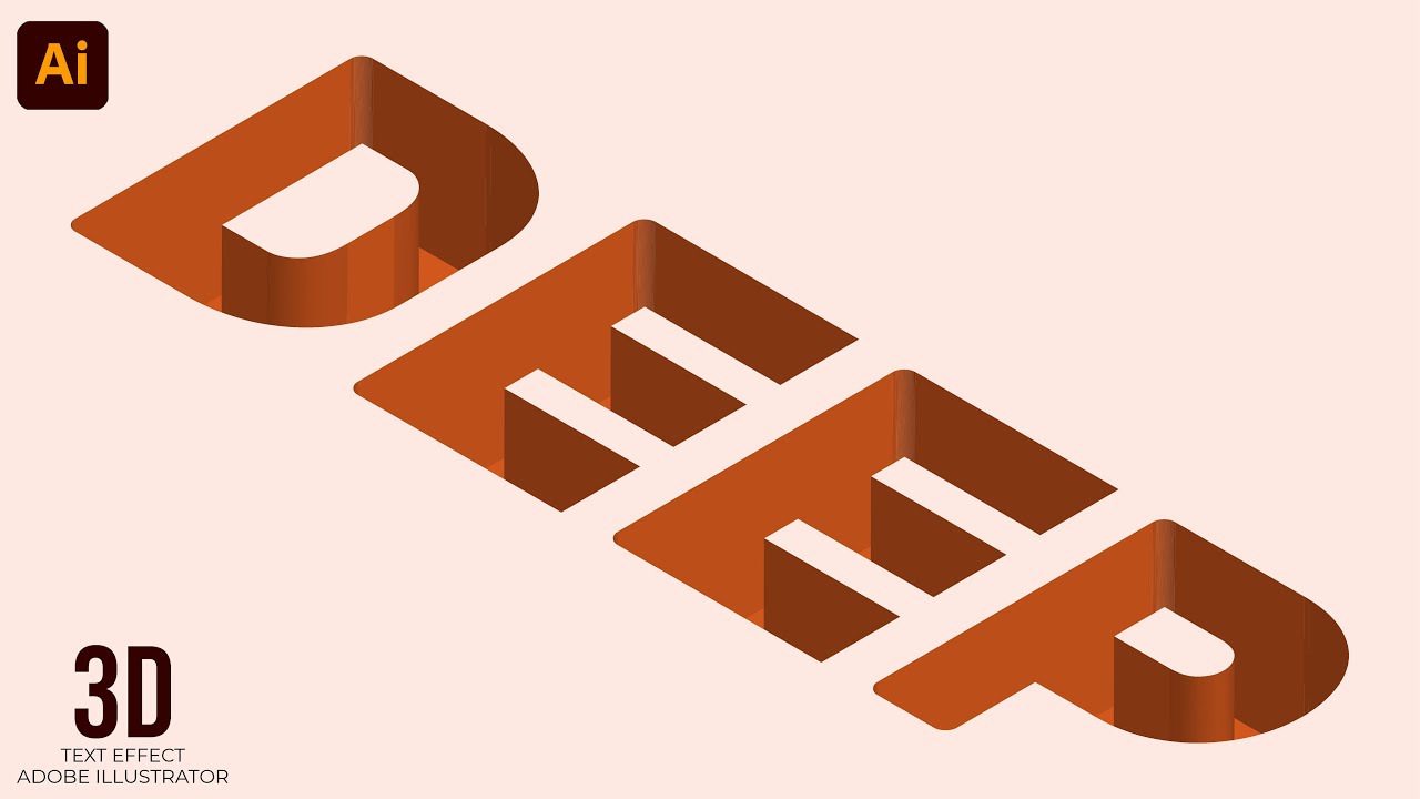 Easy to make Deep hole Text in Adobe illustrator Tutorial - YouTube