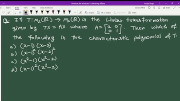 CSIR-NET JUNE 2024(25 July 2024) Linear Algebra (characteristics polynomial) Solution