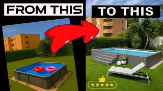 Turning Our INTEX Above Ground Pool Into a Backyard Resort! 🏖️💧🌴