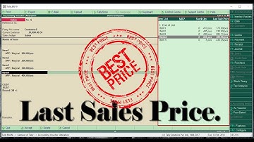 Last Sale Price TDL for Tally ERP 9