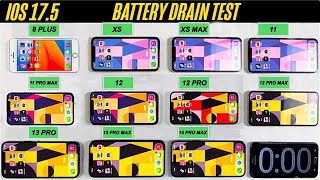 IOS 17.5 iPhone Battery Life Test in 2024 8,XS,XS Max,11,12,12 Pro,13 Pro,11 PM,12 PM,13 PM ,14 PM