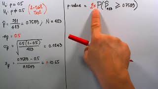 Testing a Hypothesis about p - Example 04
