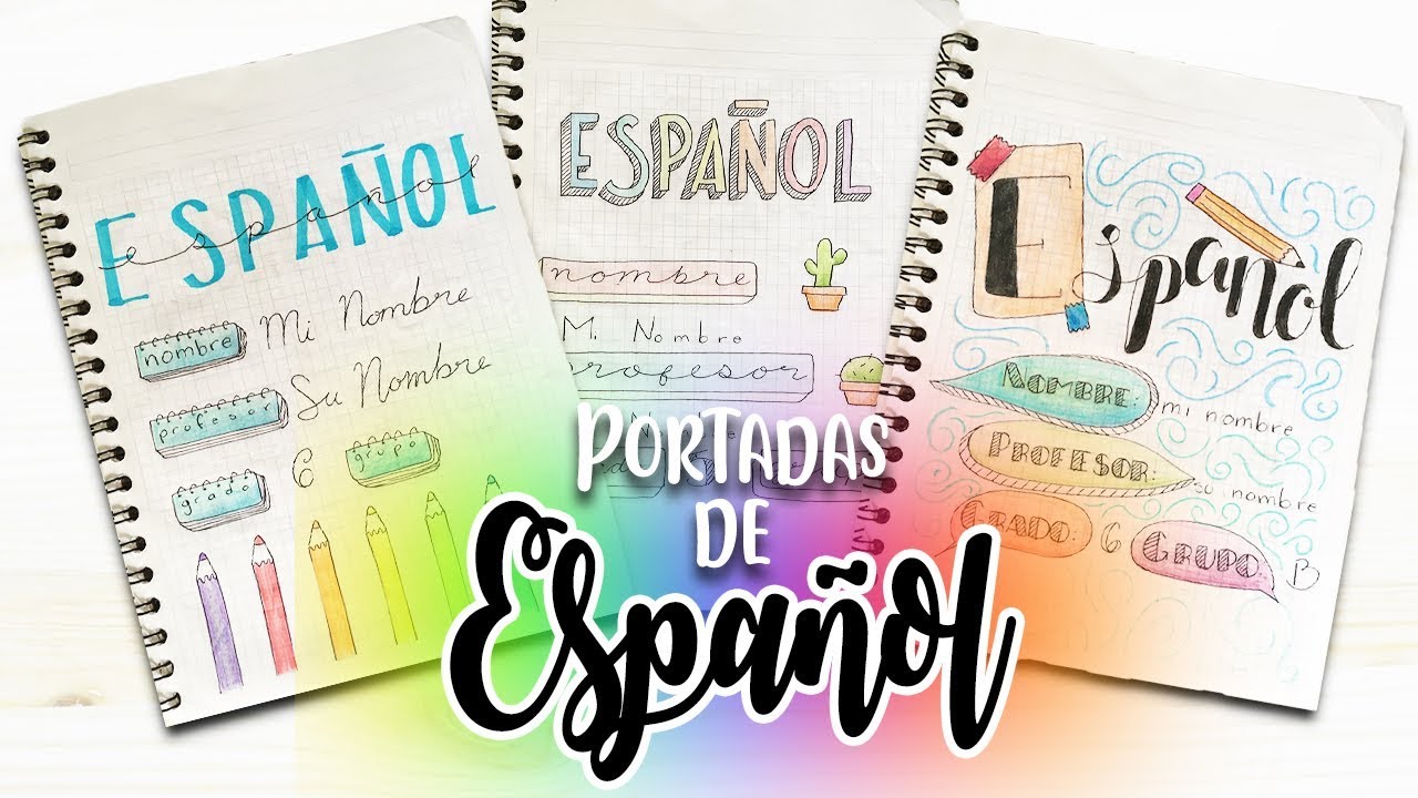 Portadas para cuadernos de Español fáciles y bonitas - thptnganamst.edu.vn