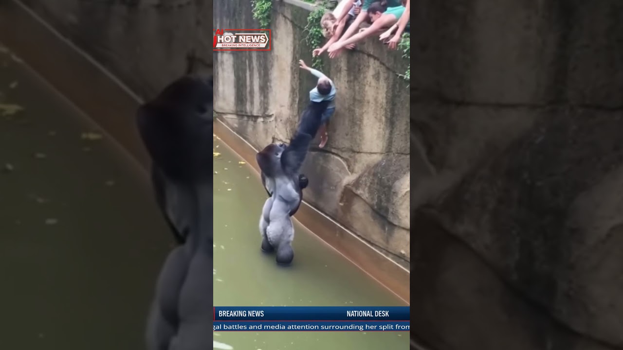 Горилла спасла детёныша и бережно передала его людям | По-настоящему трогательный момент, запечат...