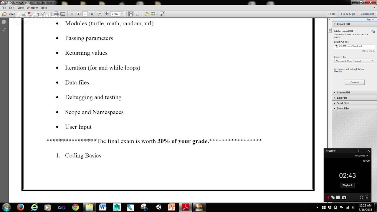 CS 100 Basic Python Programming Intro 01 - YouTube