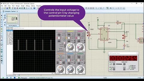 NE555 as a voltage control oscillator(VCO) Proteus tutorial