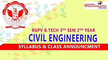 Syllabus Civil Engineering (CE) RGPV B.Tech 3rd Sem 2nd Year | Civil Syllabus