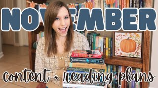 November Content + Reading Plans | TBR, Book Club, and Upcoming Content!