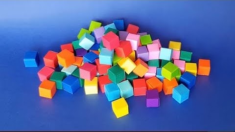 Seamless paper cube. Origami