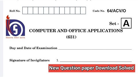 nios computer office applications (631) important questions paper, computer office applications nios