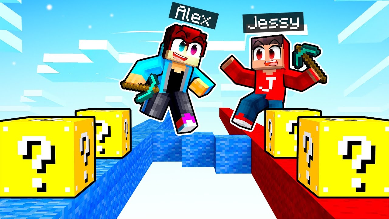 VALSSPELEN in een LUCKY BLOK Race! (Minecraft)