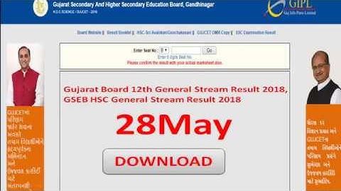 GSEB HSC General Stream Result 2018 Declared  Date, Gujarat Board 12th Results 2018 @gseb.org